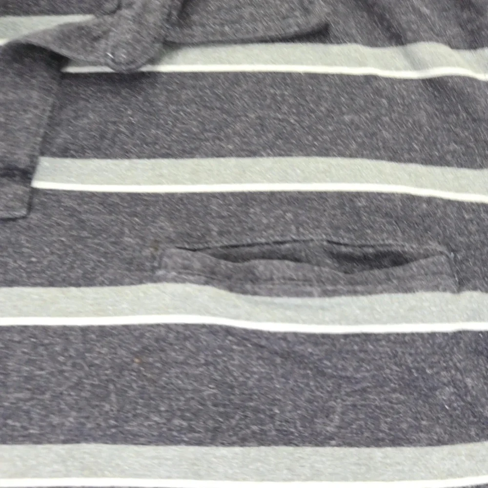 Banana Republic Shirt Mens Large Blue Striped Long Sleeve Polo Pocket Stretch